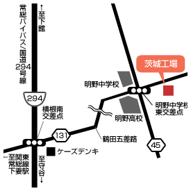 茨城工場の地図